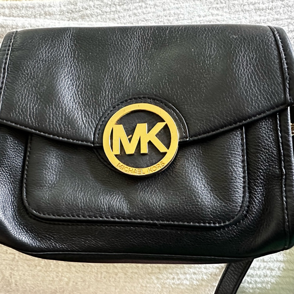 Black leather MK handbag